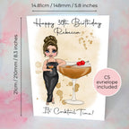Personalised Manhattan Birthday Card, A5 Greeting Card For Cocktail Lovers