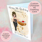 Personalised Manhattan Birthday Card, A5 Greeting Card For Cocktail Lovers