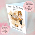 Personalised Pumpkin Martini Birthday Card, A5 Greeting Card For Autumn / Fall Birthdays