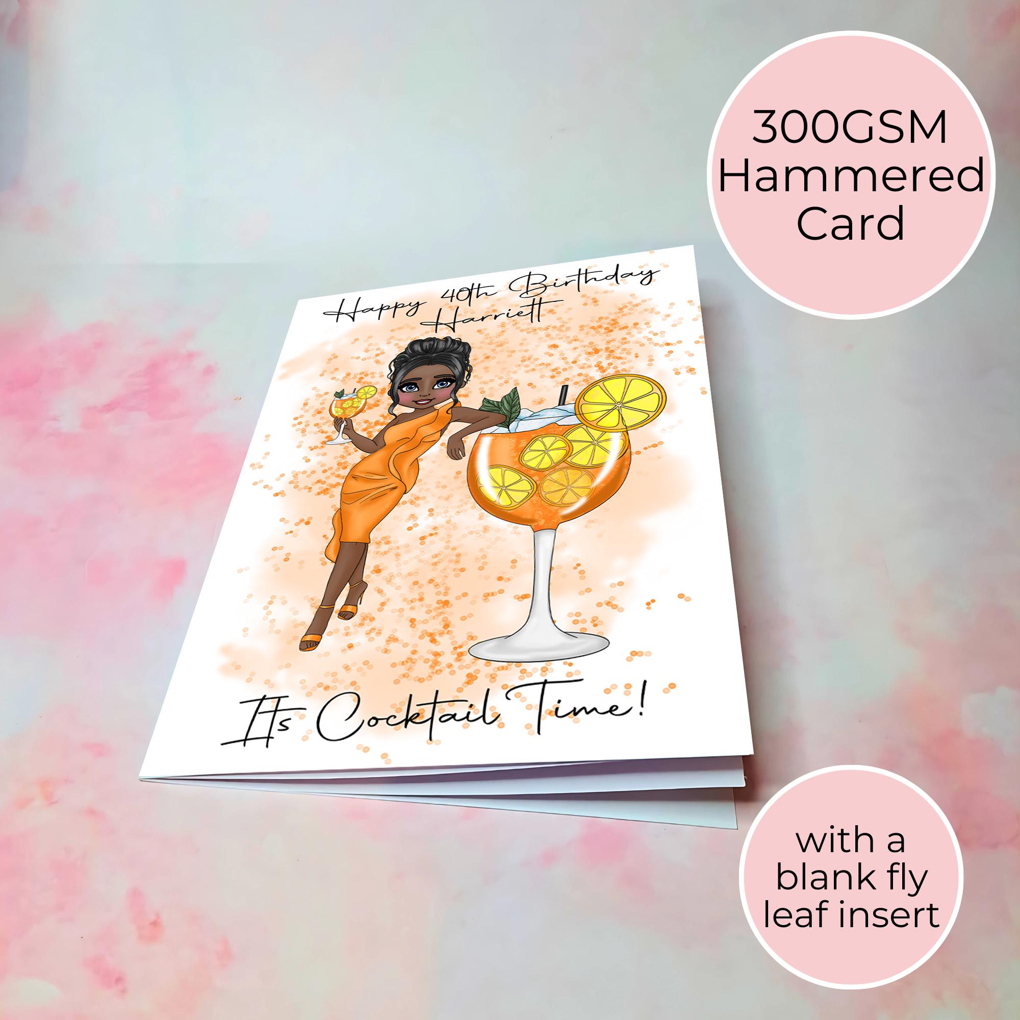 Personalised A5 Orange Spritz Birthday Greeting Card For Her