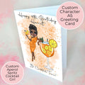 Personalised A5 Orange Spritz Birthday Greeting Card For Her