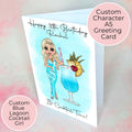 Personalised Blue Lagoon Greeting Card, A5 Card For Milestone Birthday