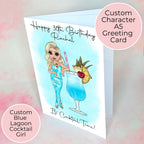 Personalised Blue Lagoon Greeting Card, A5 Card For Milestone Birthday