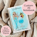 Personalised A5 Blue Lagoon Cocktail Notebook, Gift For Mum, Sister