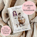 Personalised A5 Dirty Snowman Cocktail Notebook, Secret Santa Gift For Co-Worker