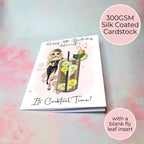 Personalised Long Island Iced Tea Birthday Card, Custom Character Cocktail Card For Her