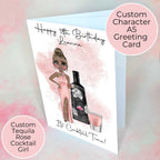 Personalised Tequila Rose Birthday Card, A5 Greeting Card For Cocktail Lovers