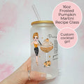 Personalised Pumpkin Martini Character Glass With Cocktail Recipe