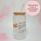 Personalised Manhattan Character Glass With Cocktail Recipe