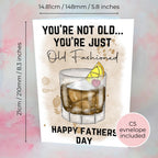 Personalised Old Fashioned Whiskey Father's Day Card, Custom Character Dad Greeting Card
