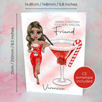 Personalised Candy Cane Christmas Cocktail Card For A Special Friend