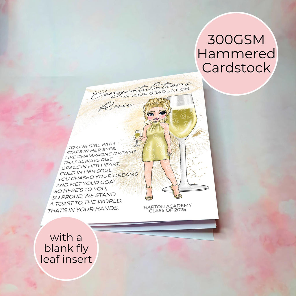Personalised French 75 Graduation Card, End Of Term Card For Graduation