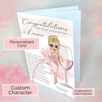 Personalised A5 Rose Sangria Graduation Card, End Of Term Card For Her