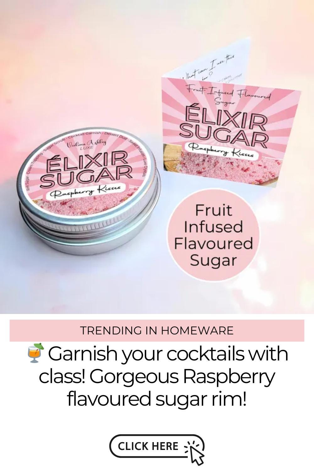 Raspberry Infused Flavoured Artisan Giftable Sugar Tin #FRS