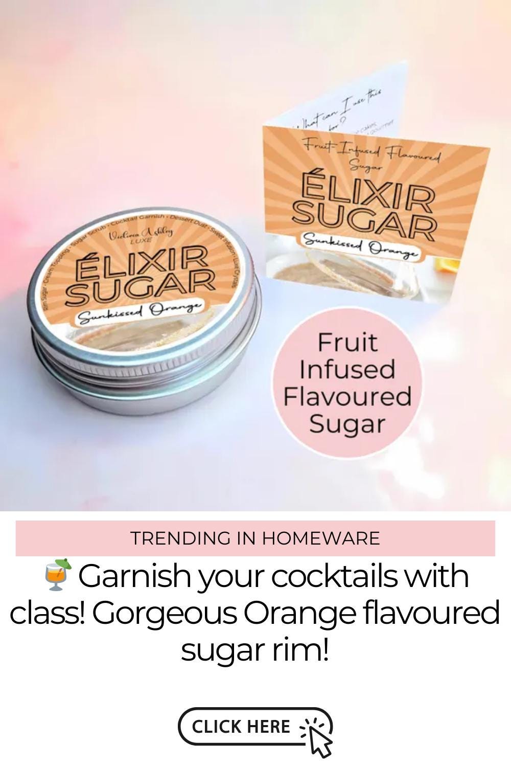Sunkissed Orange Infused Flavoured Artisan Giftable Sugar Tin #FRS