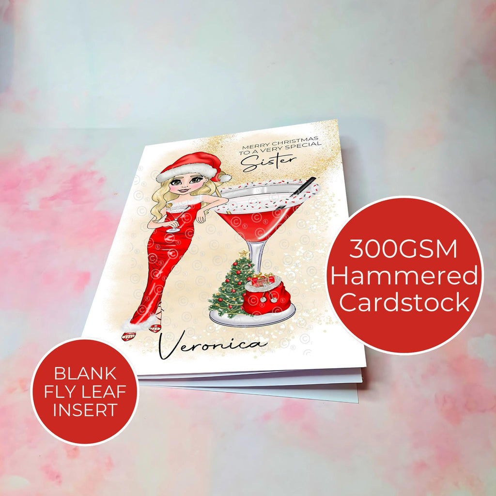 Personalised Mrs Clausmopolitan Christmas Cocktail Card For Couples