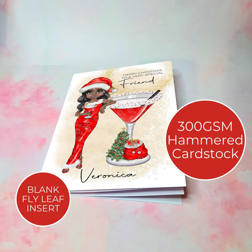 Personalised Mrs Clausmopolitan Christmas Cocktail Card For A Special Friend