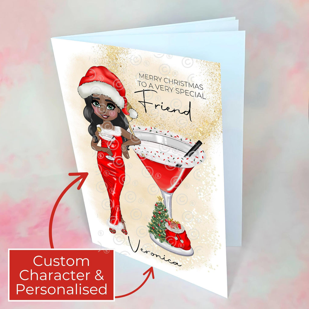 Personalised Mrs Clausmopolitan Christmas Cocktail Card For A Special Friend
