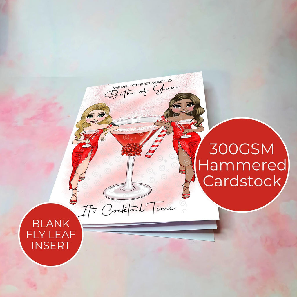 Personalised Candy Cane Christmas Cocktail Card To A Couple