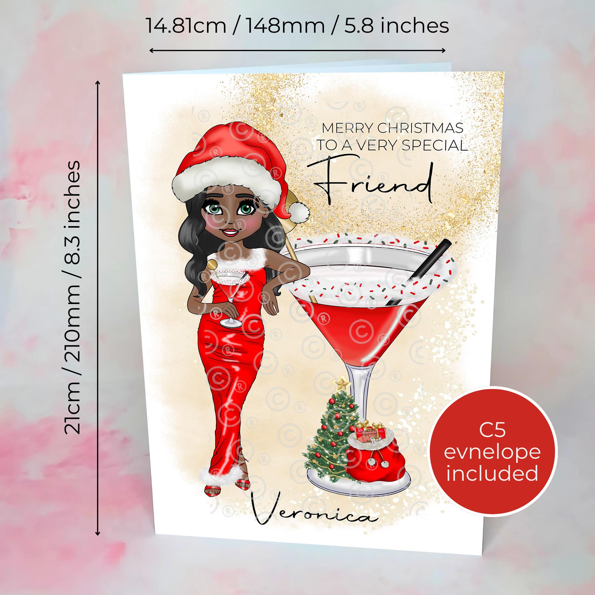 Personalised Mrs Clausmopolitan Christmas Cocktail Card For A Special Friend
