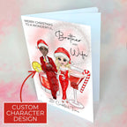Personalised Candy Cane Christmas Cocktail Card for Brother And Wife