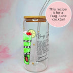 16oz Bug Juice Recipe Glass with Bamboo Lid & Straw