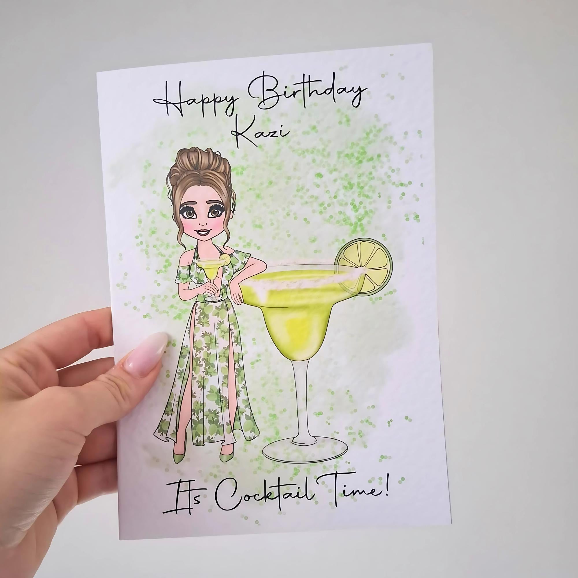 Personalised Margarita Greeting Card, End Of Term Card For Teacher