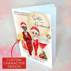 Personalised Mrs Clausmopolitan Christmas Cocktail Card for A Sister And Husband