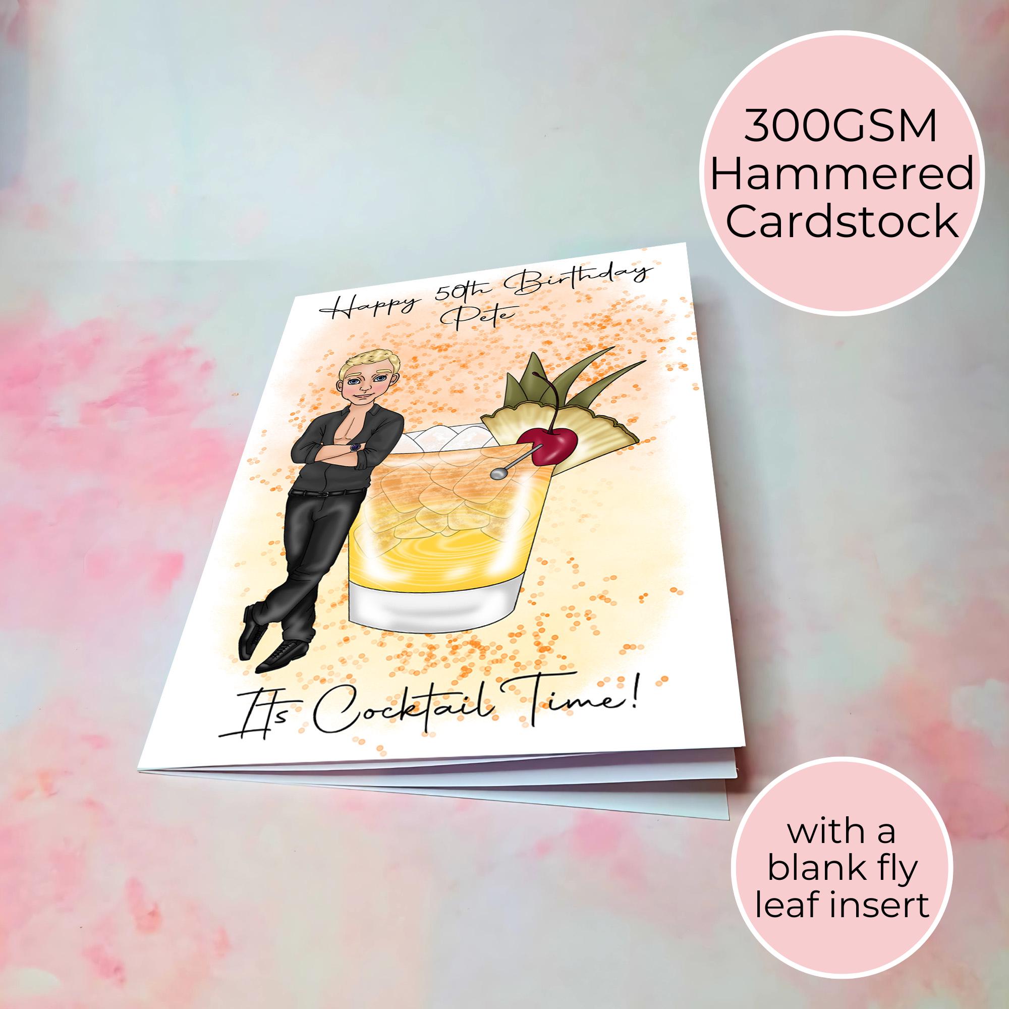Personalised Mai Tai A5 Birthday Greeting card For Him