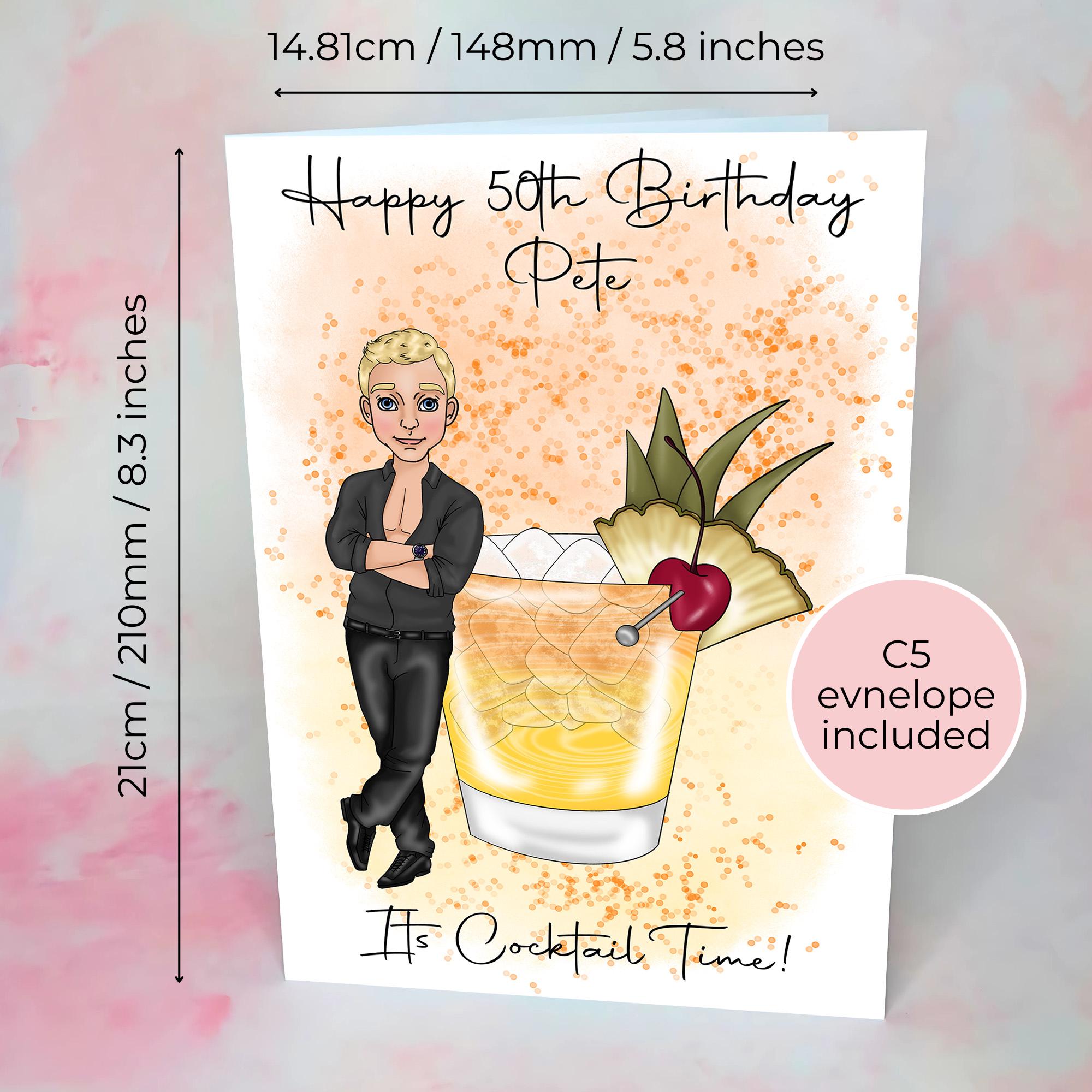 Personalised Mai Tai A5 Birthday Greeting card For Him