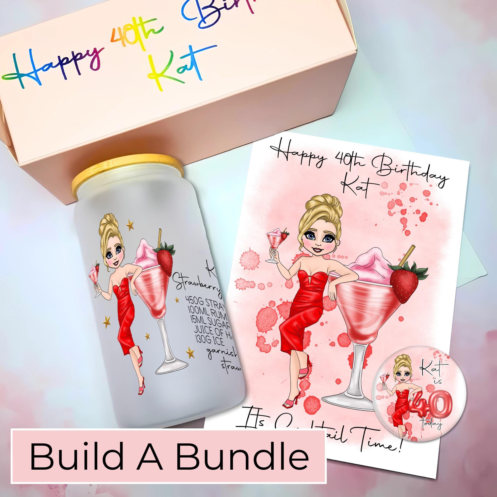 Personalised Espresso Martini Character Glass With Cocktail Recipe, Girls Night In Cocktail Drinkware