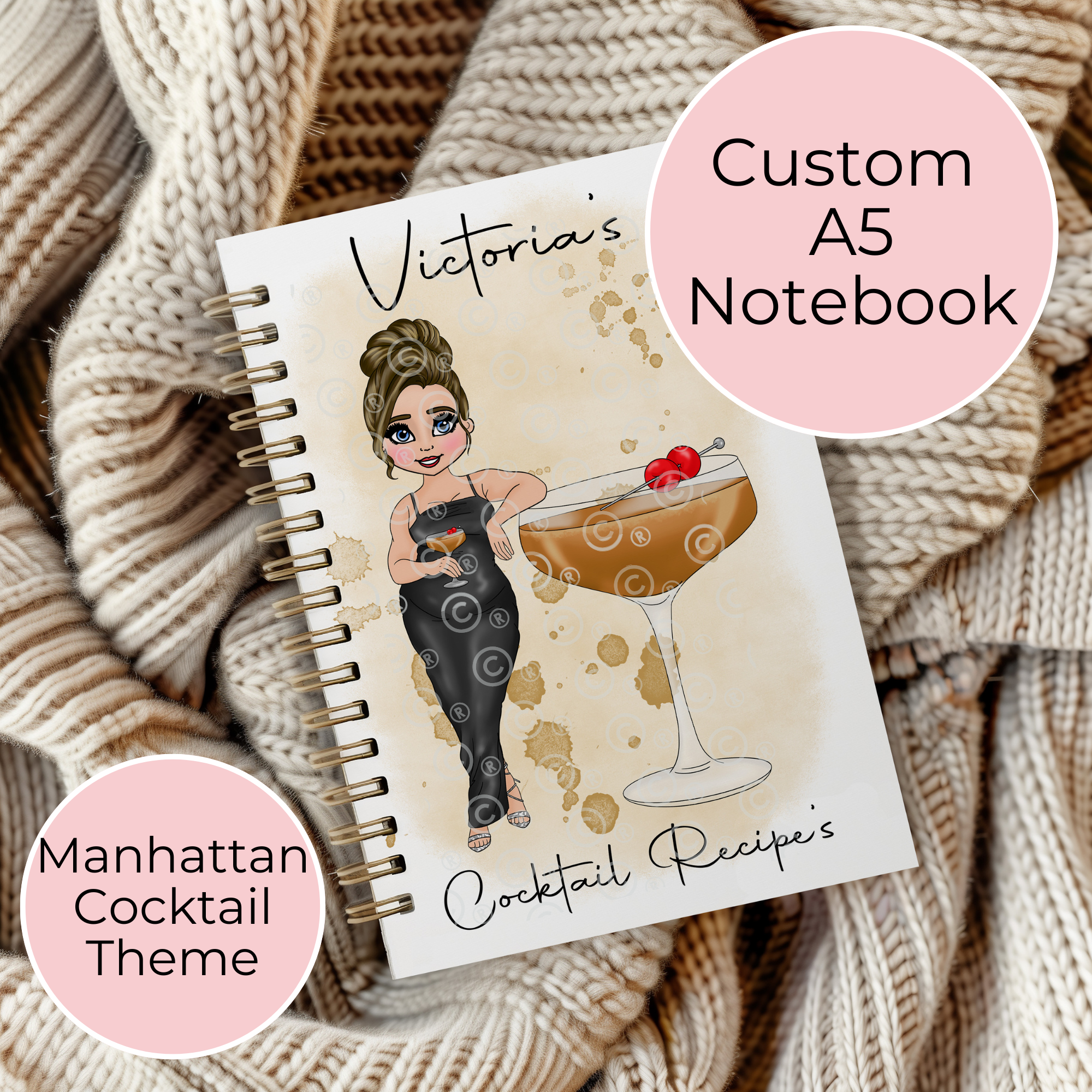 Personalised Manhattan A5 Spiral Notebook, End Of Term Teacher Gift