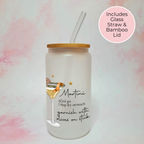 Personalised Plus Sized Martini Frosted Recipe Glass With Custom Character
